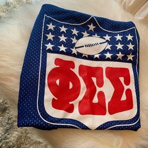 Phi Sigma Sigma football pinnie